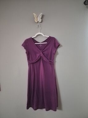 Athleta Plum Twist-Front Midi Dress